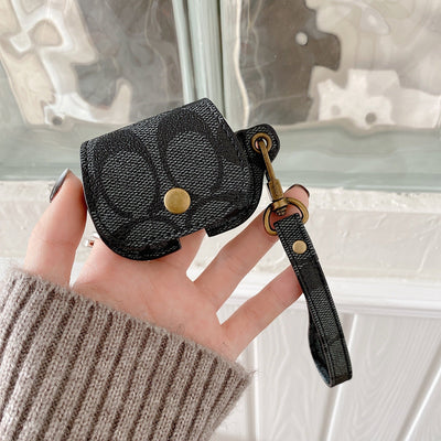 Leather Coach AirPods 3rd Generation Case Black-CC231215