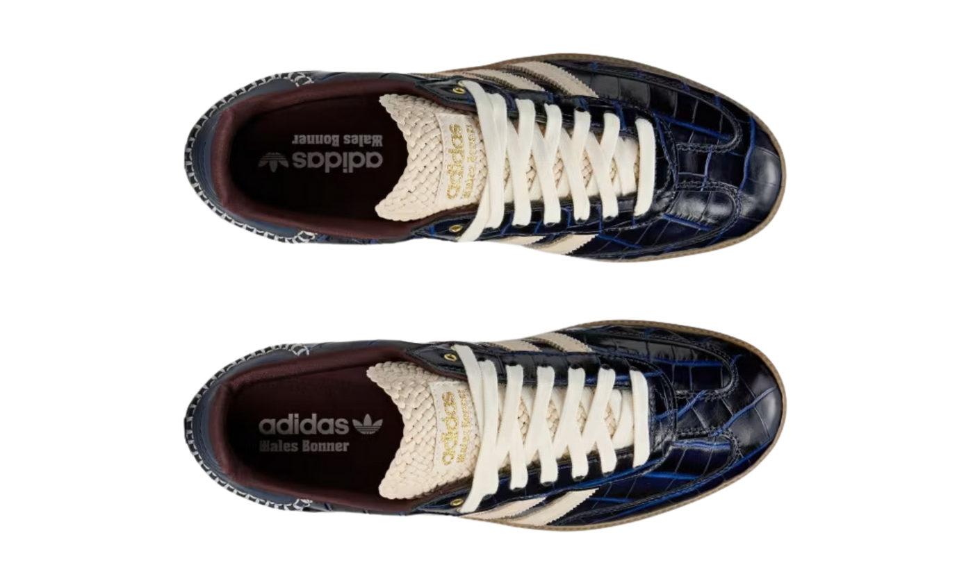 Samba Pony Wales Bonner Collegiate Navy Crocodile Print Sneakers