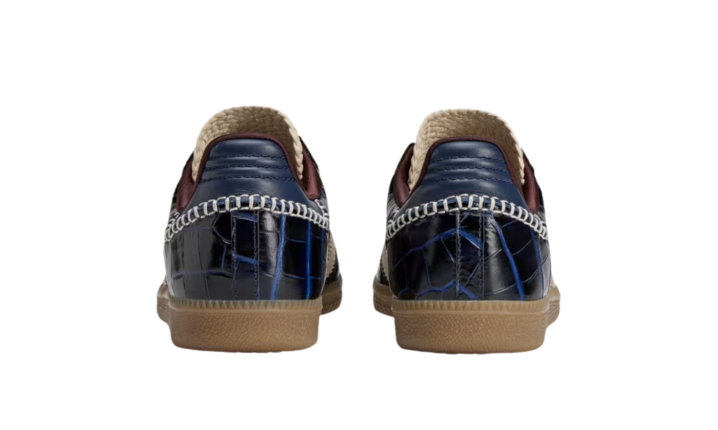 Samba Pony Wales Bonner Collegiate Navy Crocodile Print Sneakers