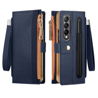 WalletGuard Z Fold 6, 5, 4, 3 Leather Case with Pen Holder