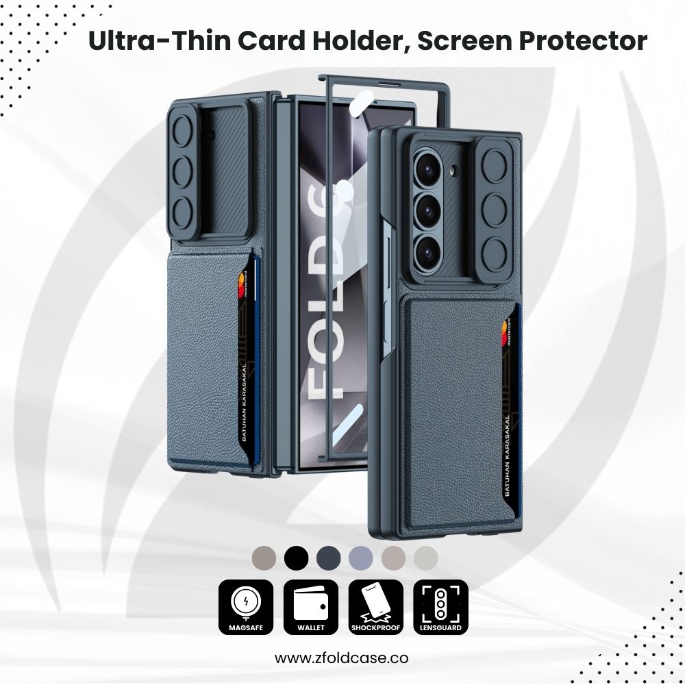 Ultra-Thin Z Fold 6 Card Holder, Screen Protector Case