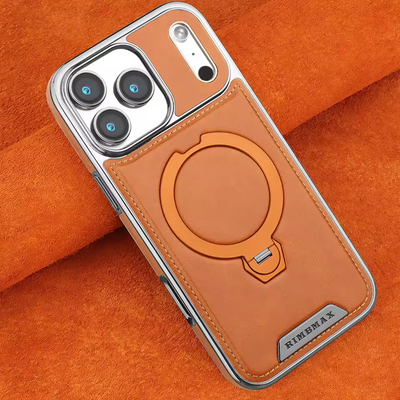 Premium Leather iPhone Case with Card Pocket or Ring Grip