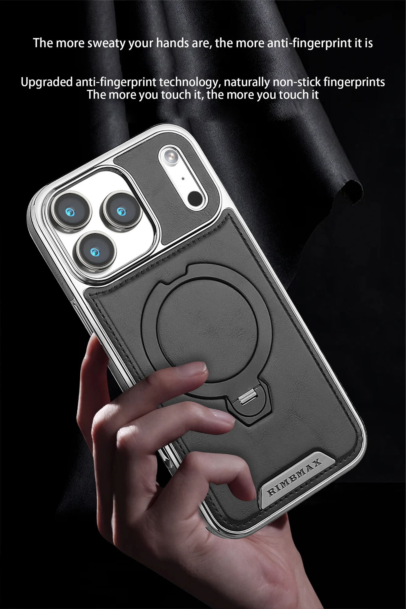 Premium Leather iPhone Case with Card Pocket or Ring Grip