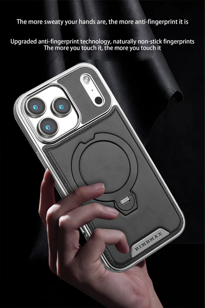 Premium Leather iPhone Case with Card Pocket or Ring Grip