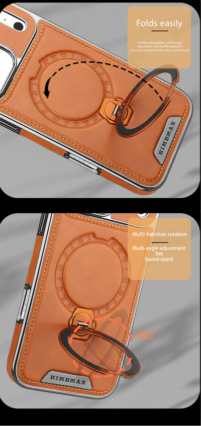 Premium Leather iPhone Case with Card Pocket or Ring Grip