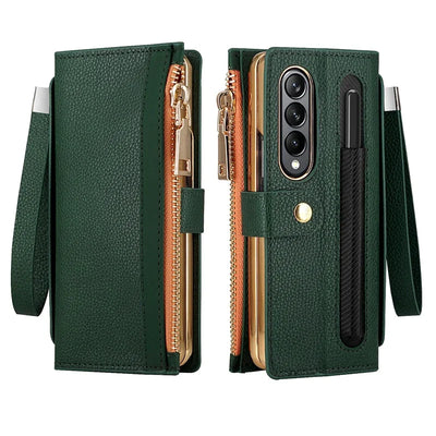 WalletGuard Z Fold 6, 5, 4, 3 Leather Case with Pen Holder