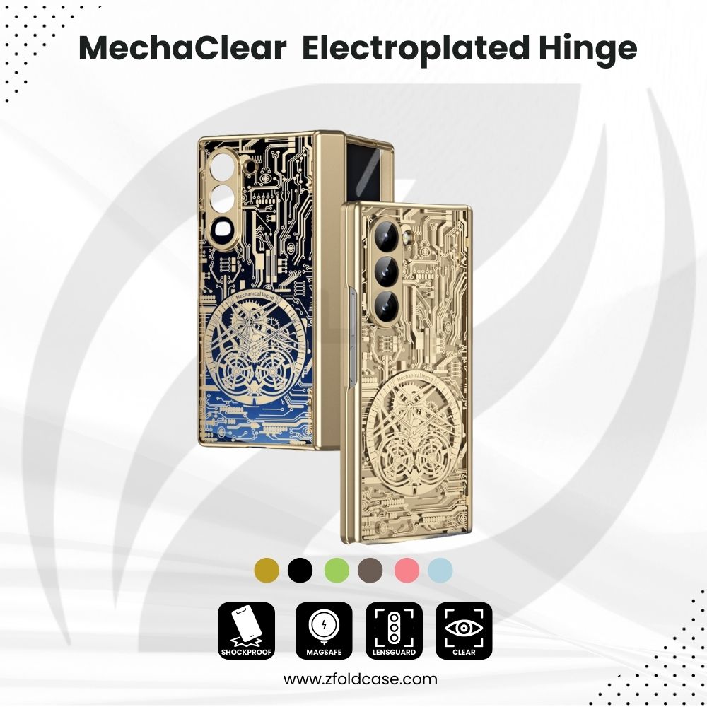 MechaClear Z Fold 6, 5, 4, 3 Electroplated Hinge Case