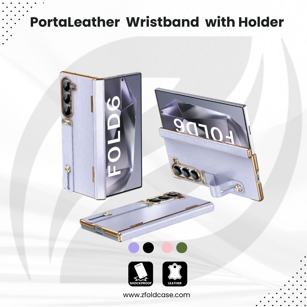 PortaLeather Z Fold 6 Wristband Case with Holder