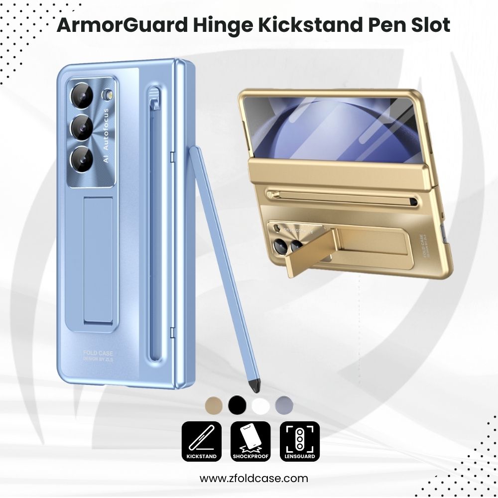 ArmorGuard Z Fold 6, 5, 4 Hinge Kickstand Pen Slot Case