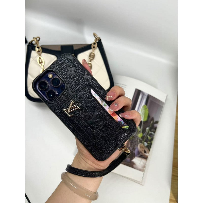 Monogram Luxe Black Edition – Card Holder iPhone Cas