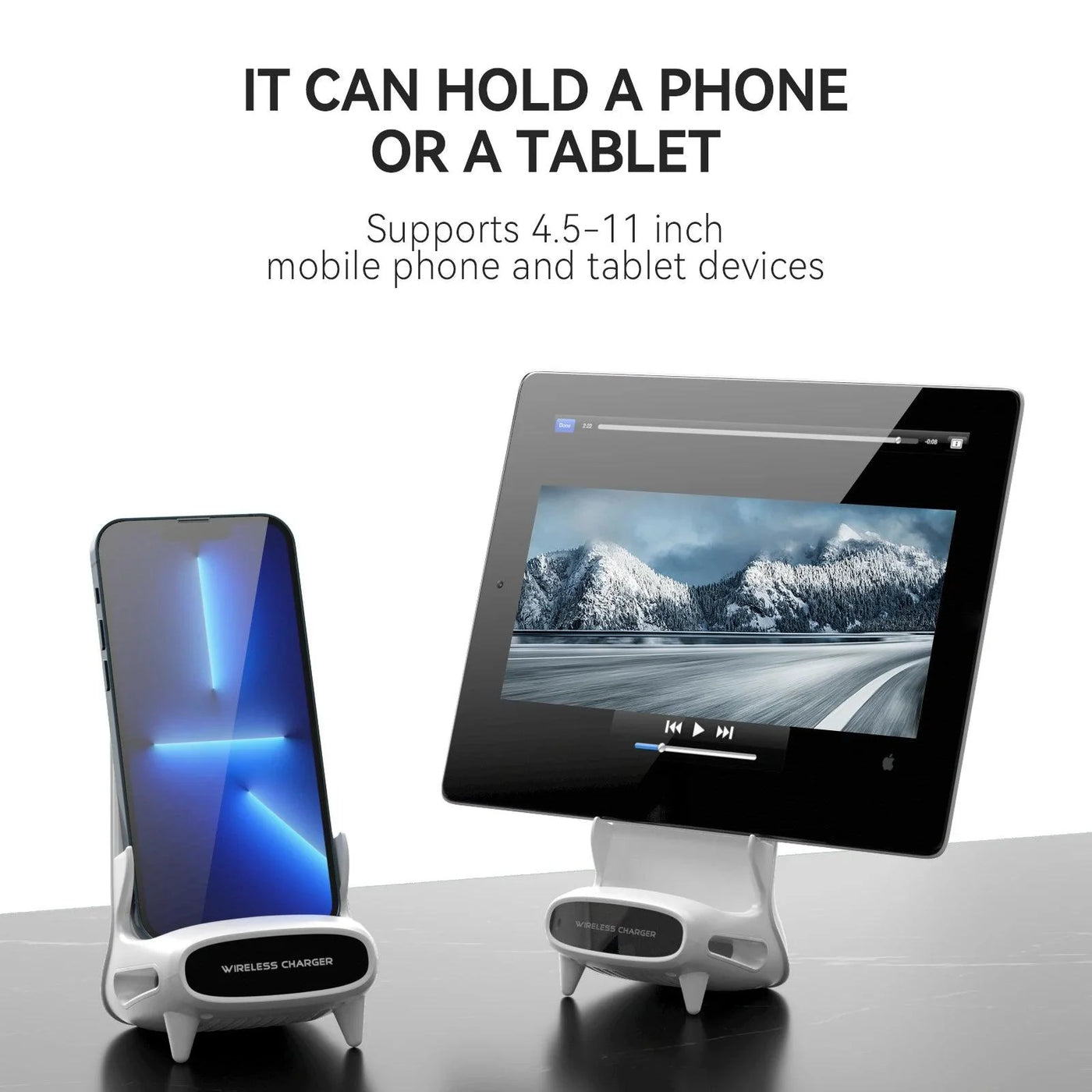 Magnetic Wireless Charger Stand Holder - 15W Desktop Dock Mount