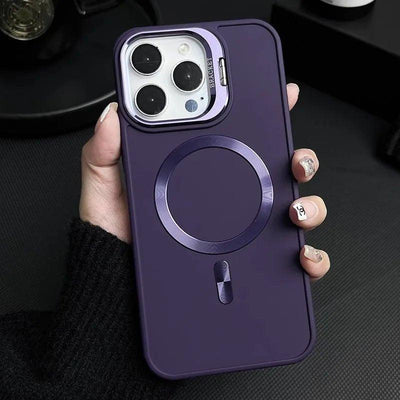 Metal Camera Holder Magnetic Phone Case for iPhone