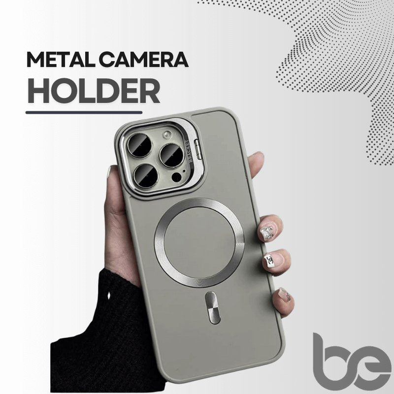 Metal Camera Holder Magnetic Phone Case for iPhone