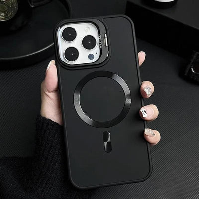 Metal Camera Holder Magnetic Phone Case for iPhone