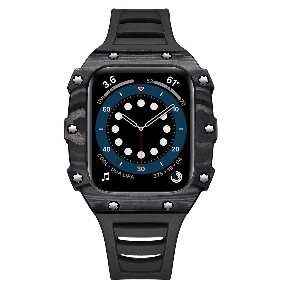 Luxury Carbon Fiber Case Strap For Apple Watch Series 41/42mm 44/45mm