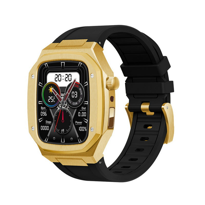 Luxury Metal Case Strap For Apple Watch Series 44/45mm