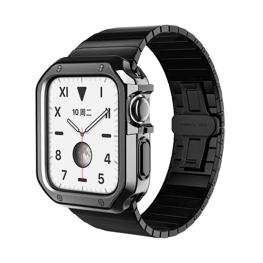 Luxury Metal Case Strap For Apple Watch Series 49/45/44/42/41/40/38 mm