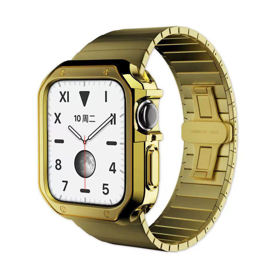 Luxury Metal Case Strap For Apple Watch Series 49/45/44/42/41/40/38 mm