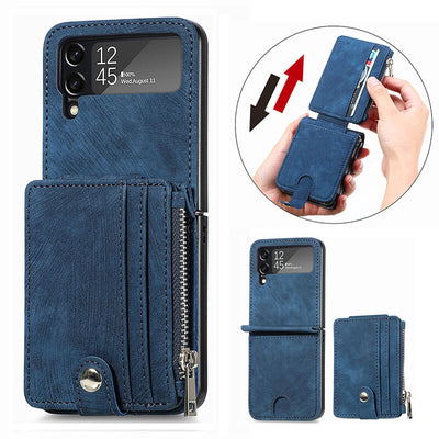 Luxury Fashion Leather Wallet Folding Case For Samsung Galaxy Z Flip 3 & Z Flip 4 - casestadium
