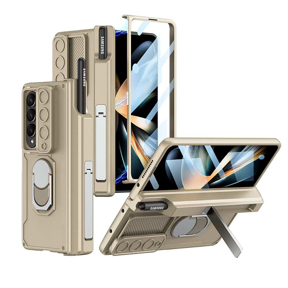 Magnetic Folding Armor Protective Case For Samsung Galaxy Z Fold 4 5G With Back Screen Protector - casestadium
