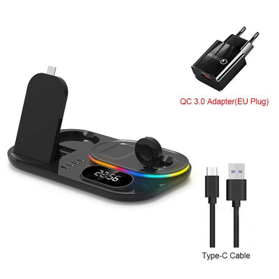 3 in 1 Qi-Certified Fast Wireless Charger Station For Samsung Devices - casestadium