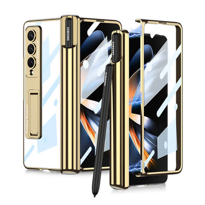 Luxury Transparent Case with Pen Holder For Samsung Galaxy Z Fold 4 - casestadium