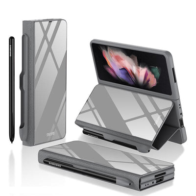 Pen Slot Holder Flip Leather Case For Samsung Galaxy Z Fold 4 5G - casestadium