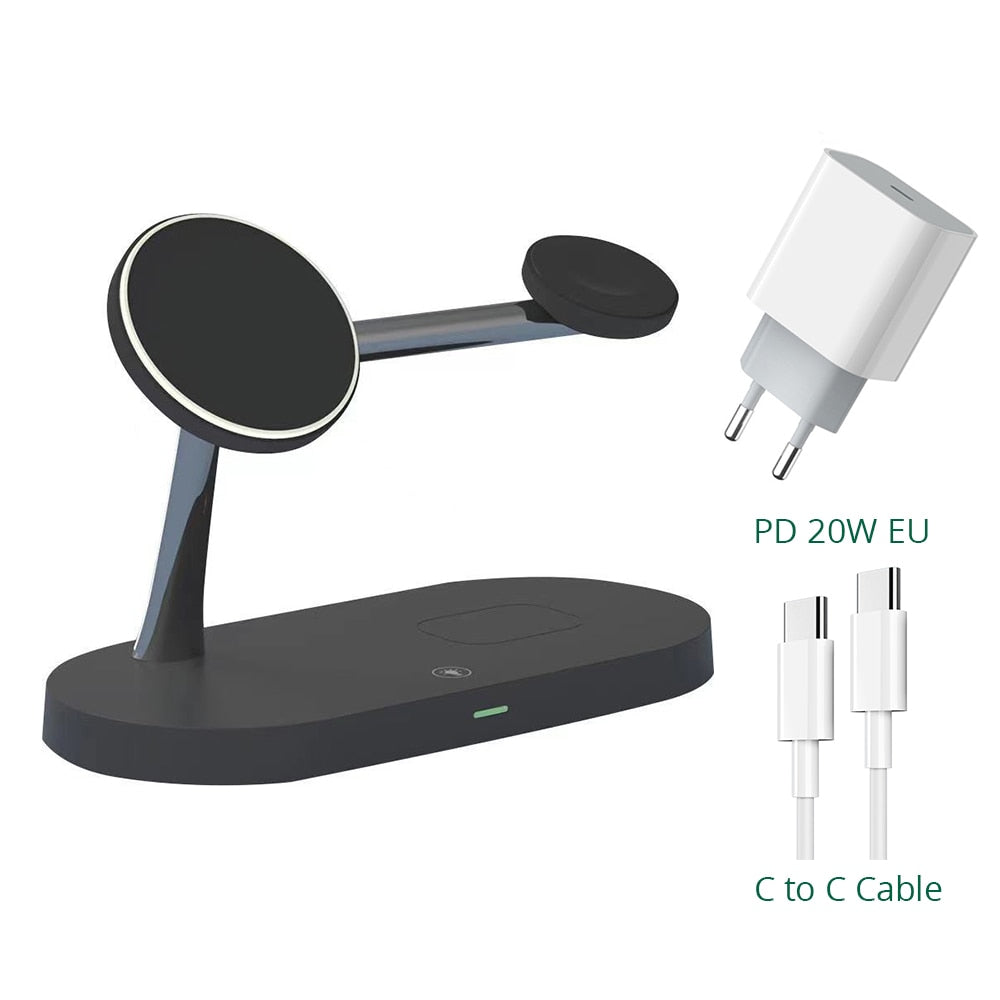 3 in 1 Magnetic Wireless Charging Station For iPhone,Apple Watch & AirPods