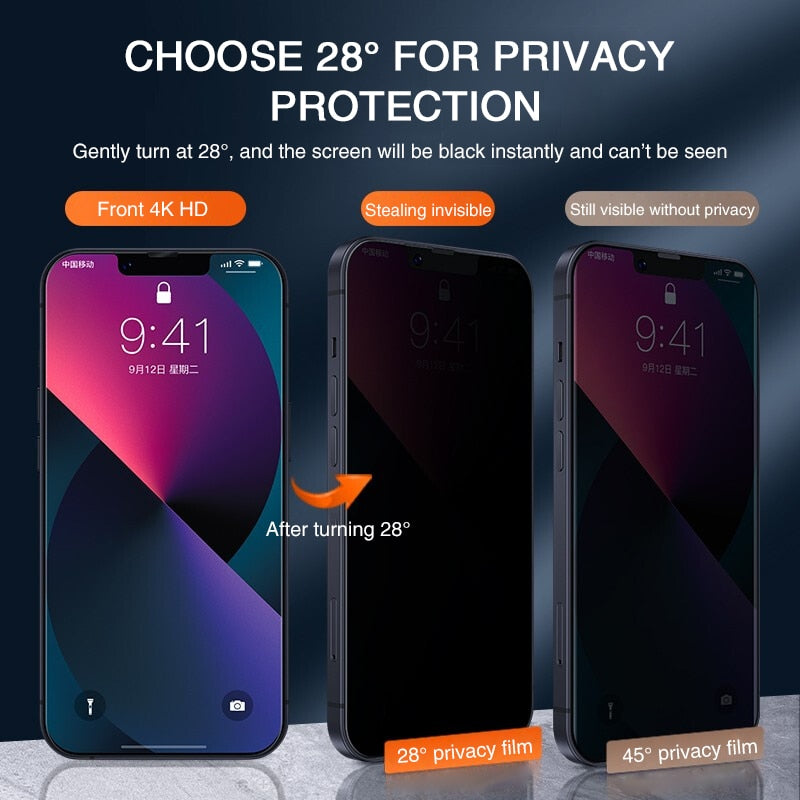 Full Cover Anti-Spy Screen Protector For iPhone - casestadium