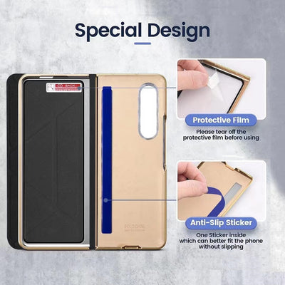 Leather Flip Stand S Pen Holder Slot Case For Samsung Galaxy Z Fold 4 - casestadium