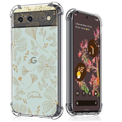 Flower Leaf Transparent Phone Case for Google Pixel 7 Pro