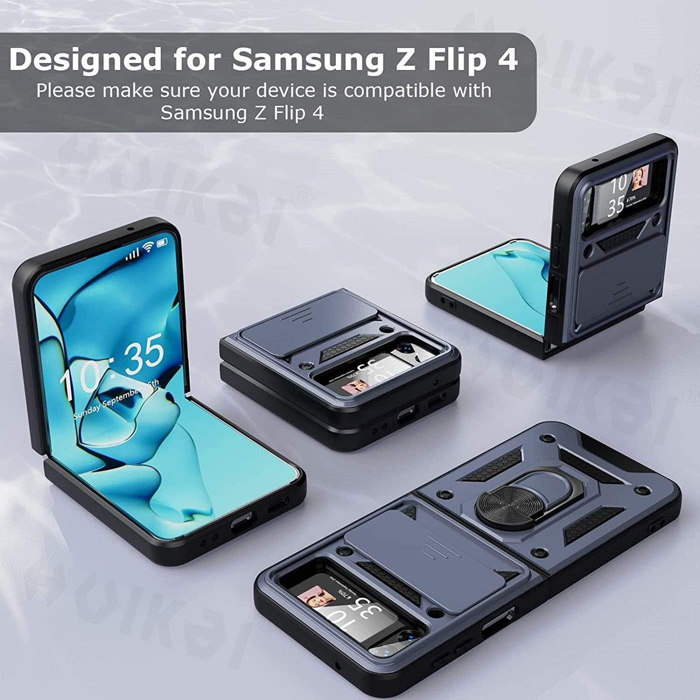 Magnetic Shockproof Case with Camera Cover For Samsung Galaxy Z Flip 4 - casestadium