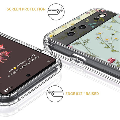 Flower Leaf Transparent Phone Case for Google Pixel 7 Pro