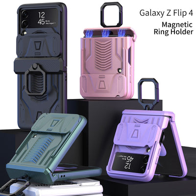 Magnetic Hinge All-Package Case For Samsung Galaxy Z Flip4 & Z Flip3 Case Back Slide Camera Protection - casestadium