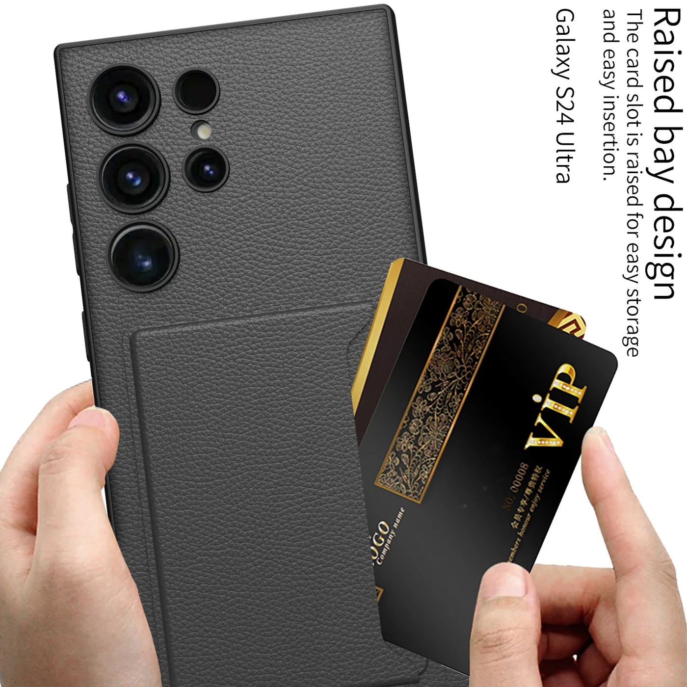 Ultra Thin Leather Case with Magnetic Card Bag For Samsung Galaxy S24 Series