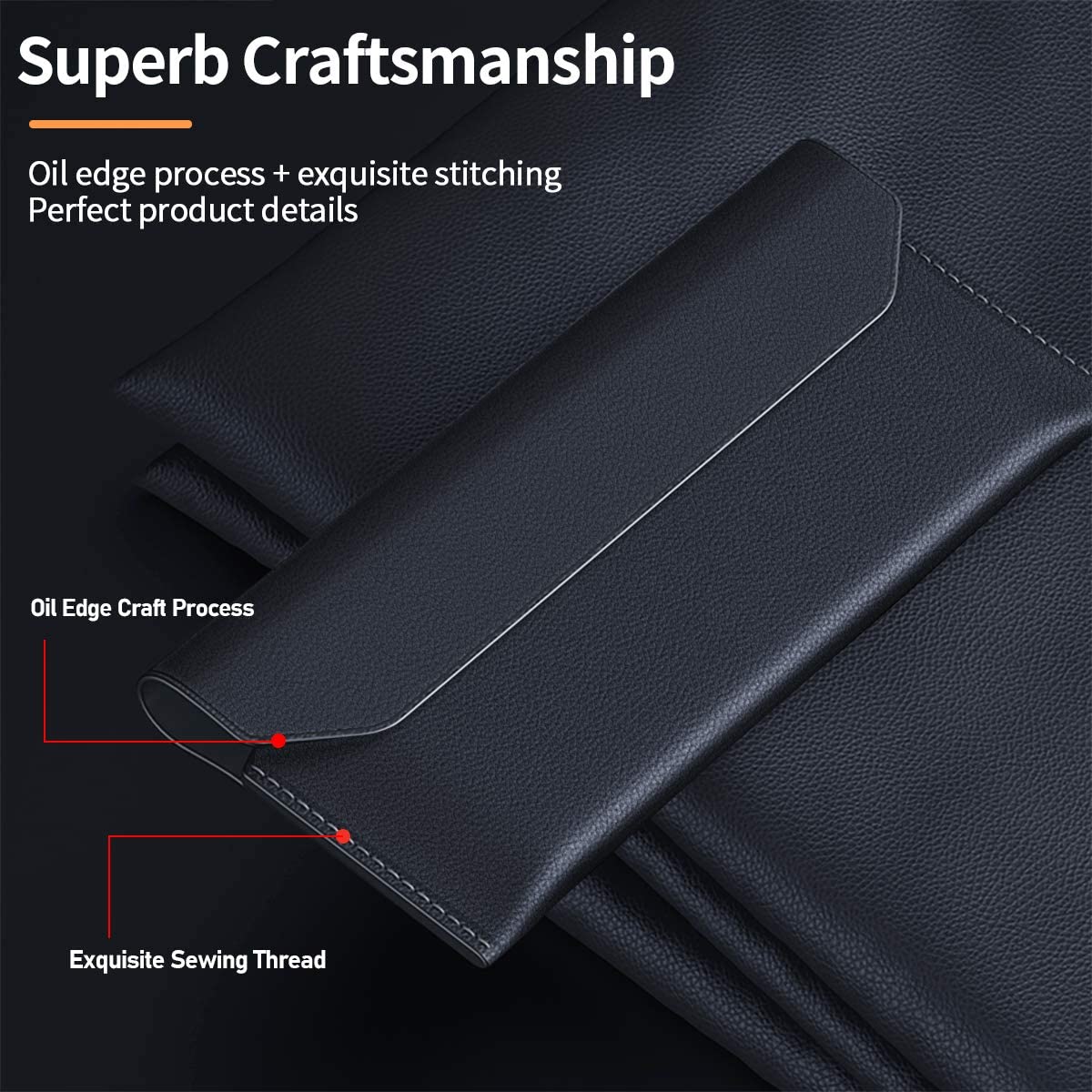 Genuine Leather Magnetic Pouch Case For Samsung Galaxy Z Fold 4 - casestadium