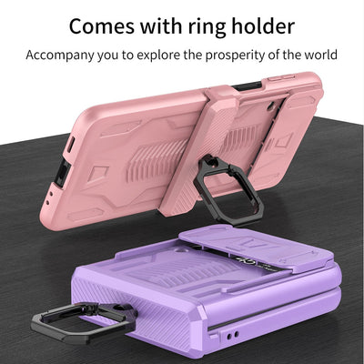 Magnetic Hinge All-Package Case For Samsung Galaxy Z Flip4 & Z Flip3 Case Back Slide Camera Protection - casestadium