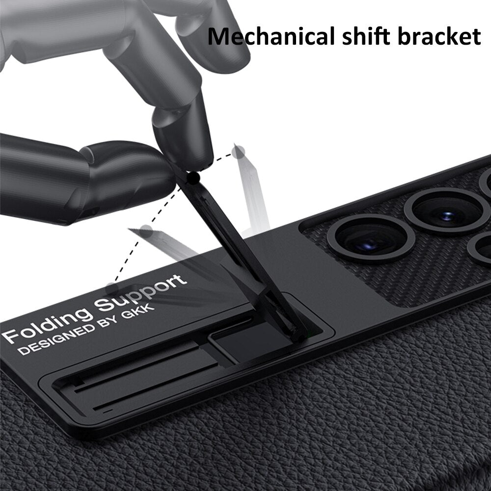 Shockproof Hard Plastic Case with Bracket for Samsung Galaxy S23 Series - casestadium