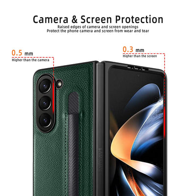 Luxury Leather Case With Pen Slot For Samsung Galaxy Z Fold 6