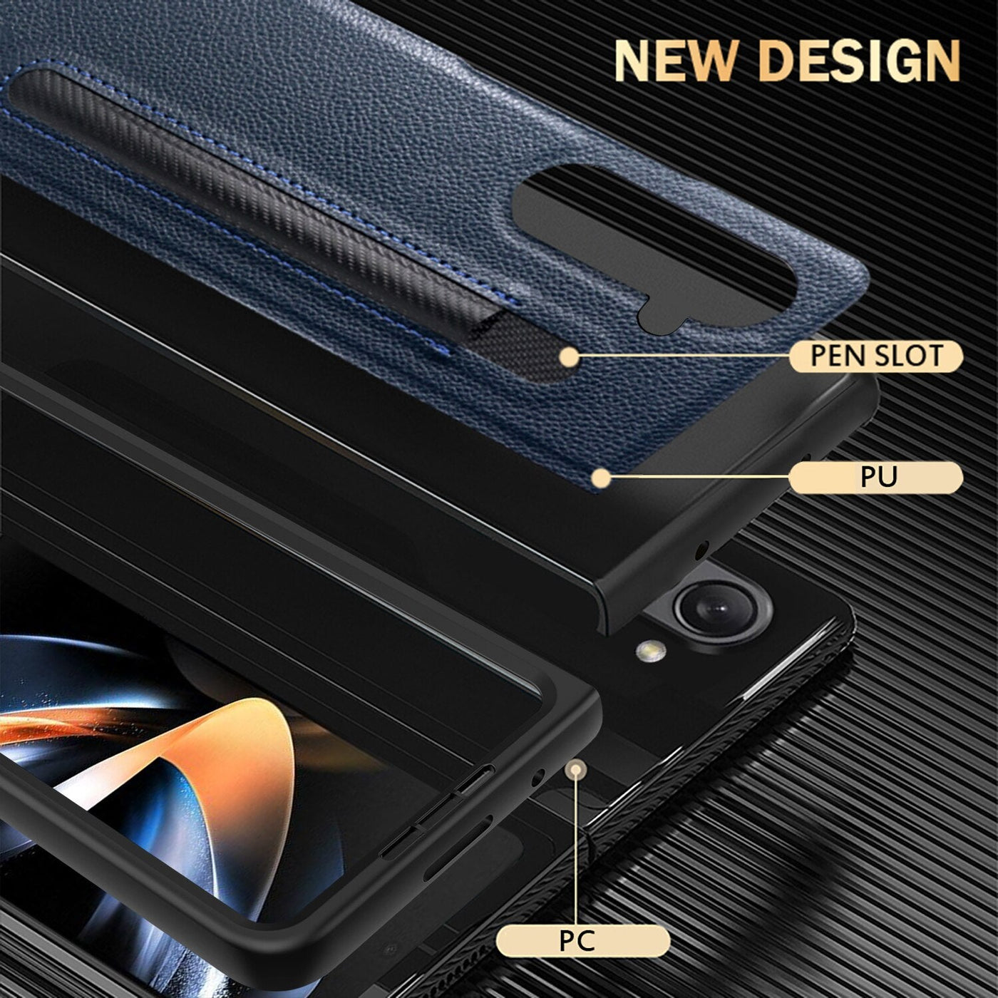 Luxury Leather Case With Pen Slot For Samsung Galaxy Z Fold 6