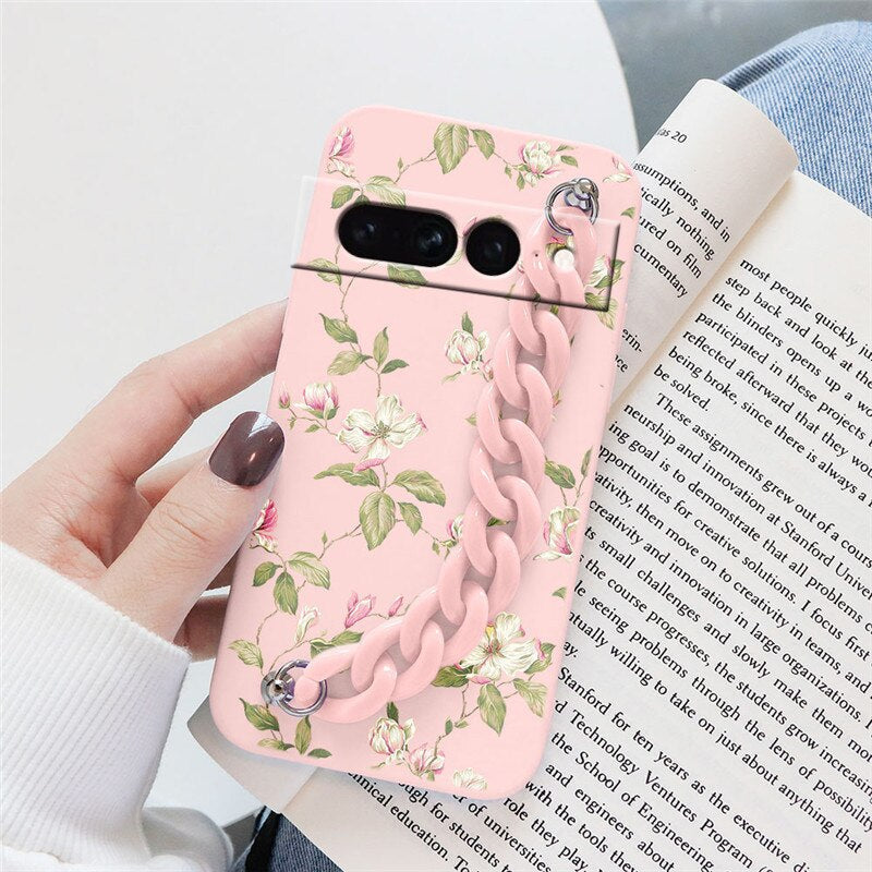 Flowers Silicone Matte Cover For Google Pixel 7 Pro