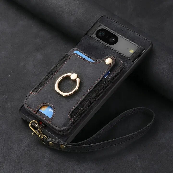 Luxury Leather Case with Stand For Google Pixel 8 Series