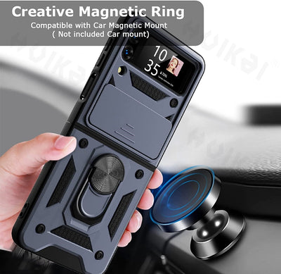 Magnetic Shockproof Case with Camera Cover For Samsung Galaxy Z Flip 4 - casestadium