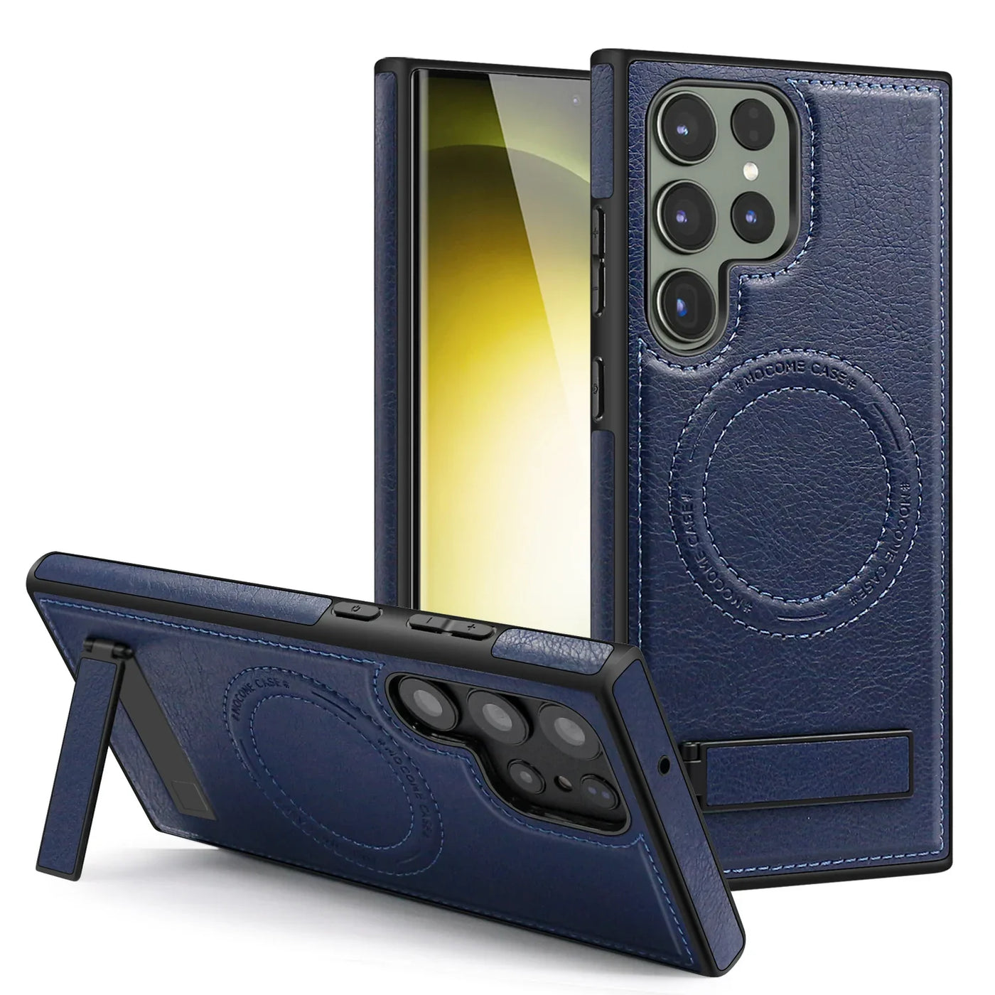 Leather Magnetic Case with Kickstand for Samsung Galaxy S24 Series