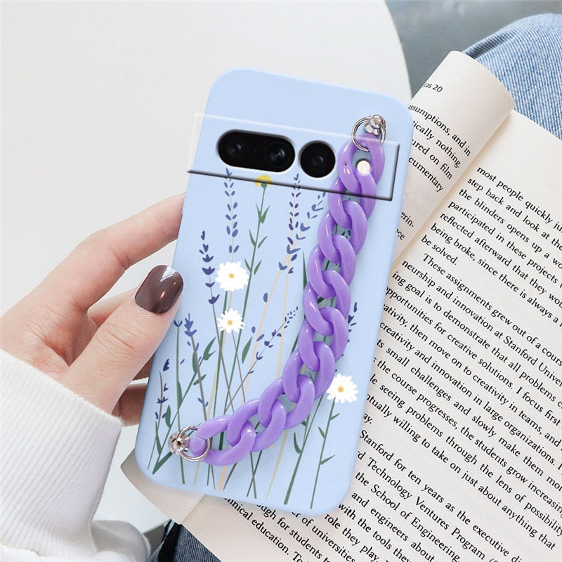 Flowers Silicone Matte Cover For Google Pixel 7 Pro