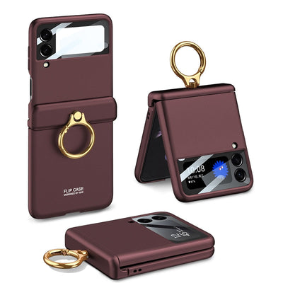 Armor Case with Ring Bracket Stand for Samsung Galaxy Z Flip 4 (Magnetic Hinge Cover) - casestadium
