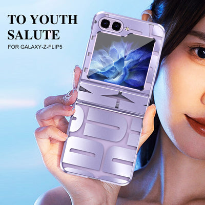 Plating Pattern Clear Cover For Samsung Galaxy Z Flip 5