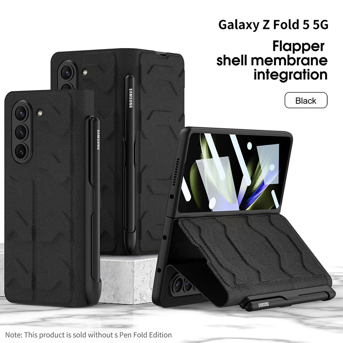 Leather Case with Side Pen slot for Samsung Galaxy Z fold 6