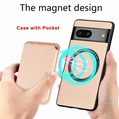 2 in 1 Leather Magnetic Case for Google Pixel 8 Series
