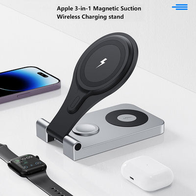3 in 1 Magnetic Wireless Charger Foldable for iPhone, Apple Watch & AirPods